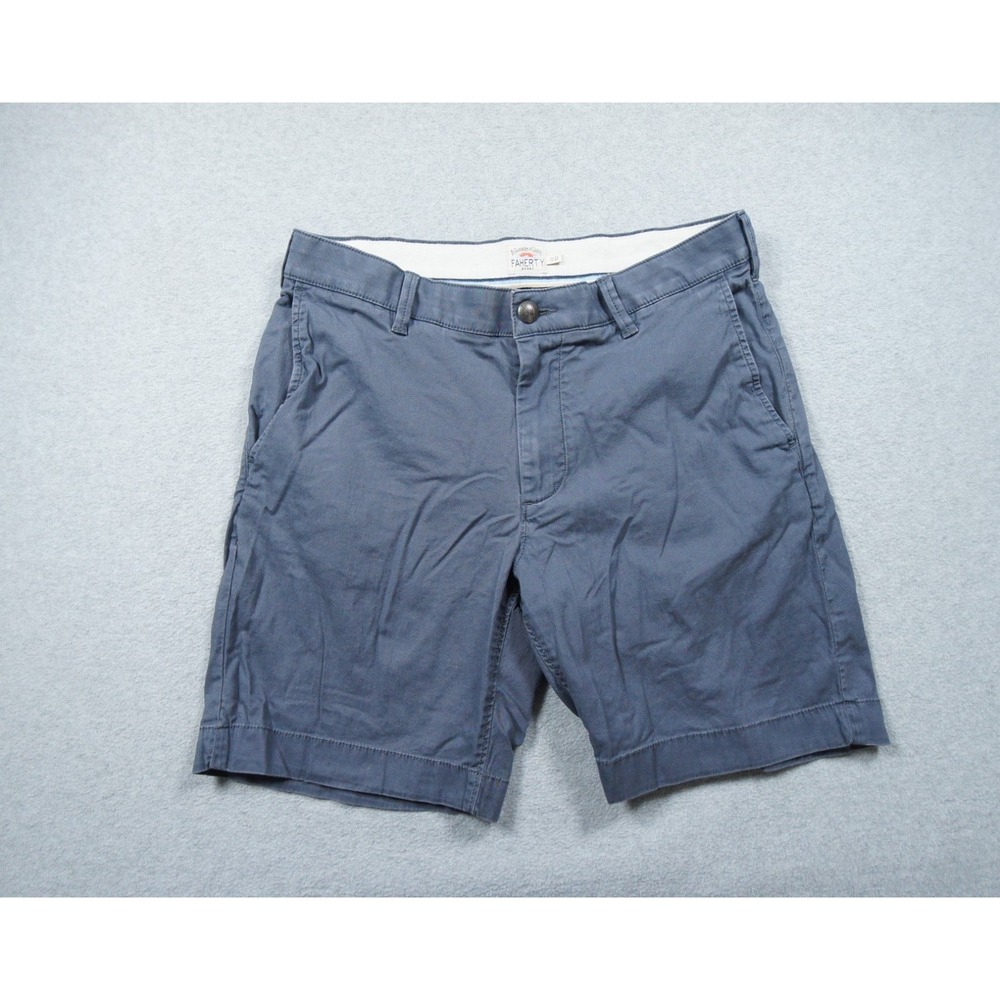 Faherty Shorts Men 32 Blue Chino Flat Front Stretch Casual Beach Adult